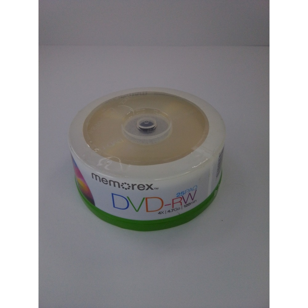 Memorex DVD-RW 4.7GB 120min 4X Rewritable Blank Discs 25 Pack Spindle Sealed